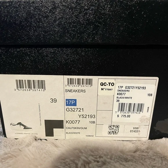 Chanel Classic Black & White Sneakers - Picture 8 of 8